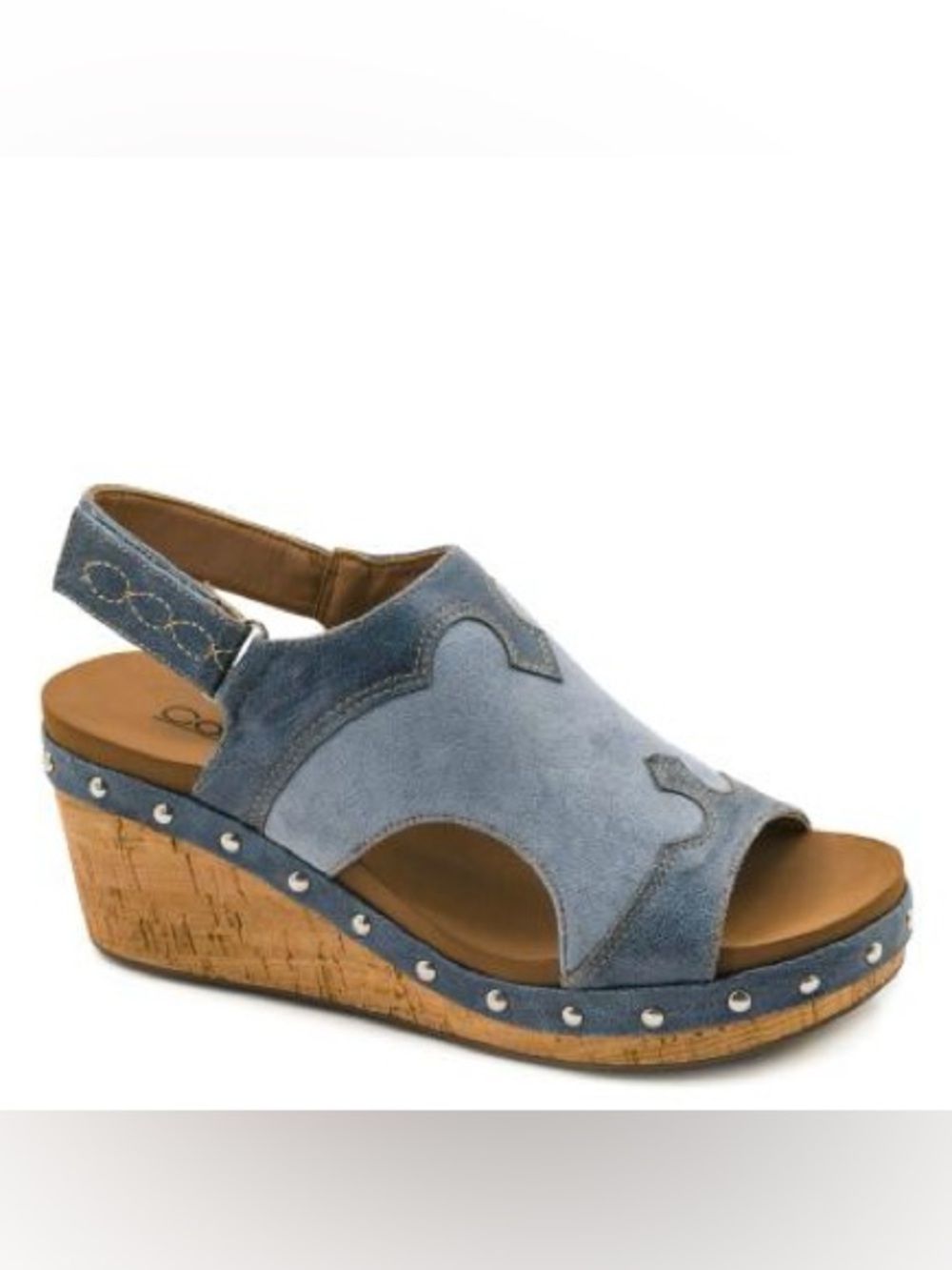 Corkys Hey Stranger-Ocean
Light Blue Studded Cork Wedge Sandals